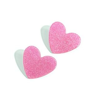 Sparkling Pink Heart Earrings